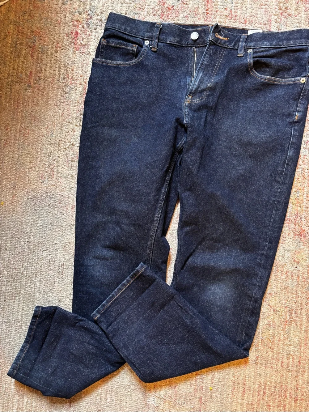 Everlane Men's Slim 4-Way Stretch Organic Jeans in dark indigo